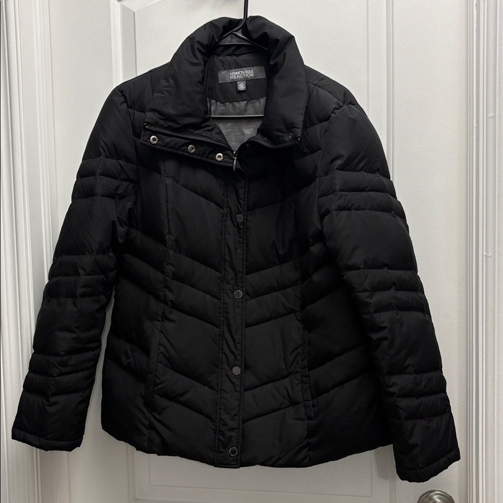 Kenneth Cole Reaction Duckdown Blend Black Puffer Coat Size Large - Picture 2 of 7